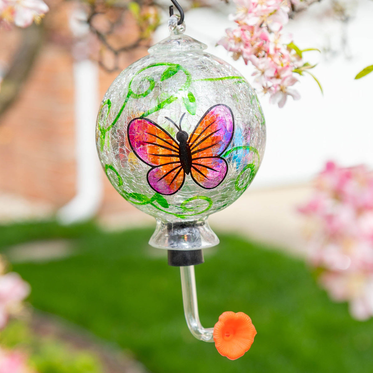Glass Hummingbird Feeder