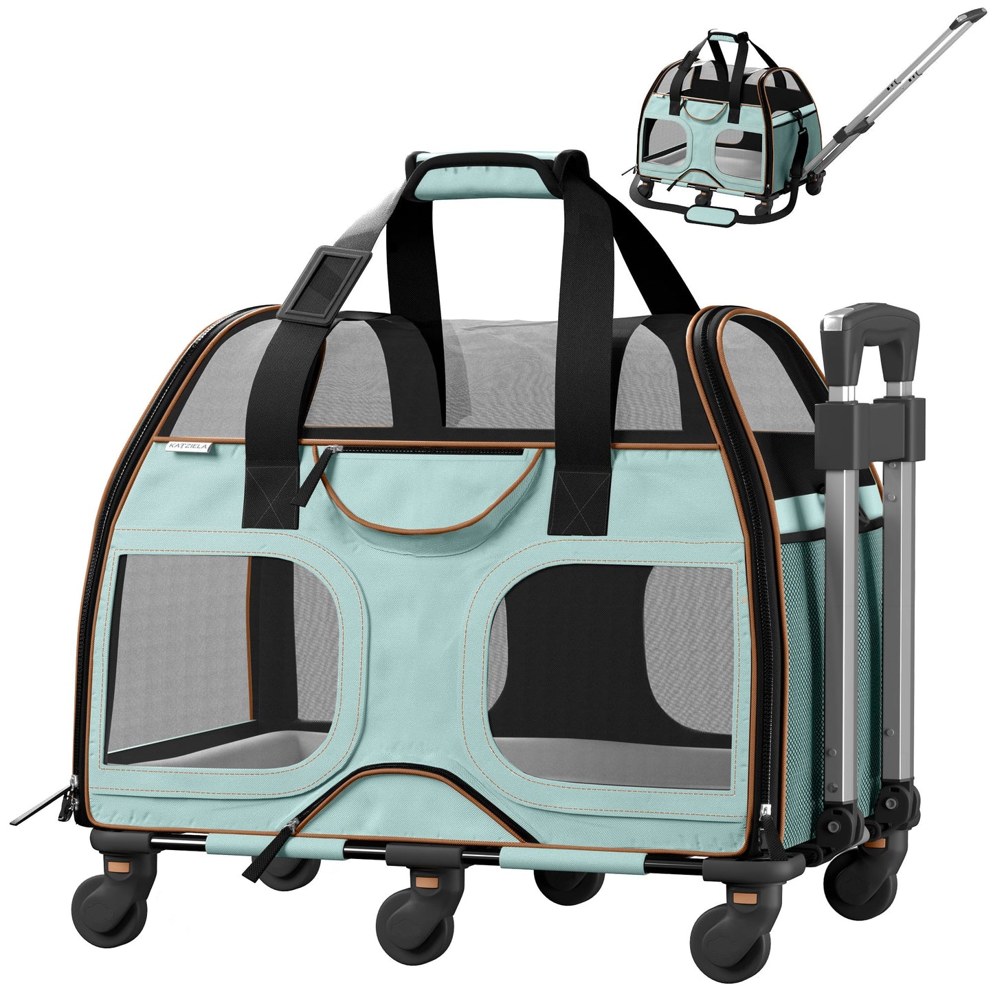 Pet Carrier with Wheels and Handle