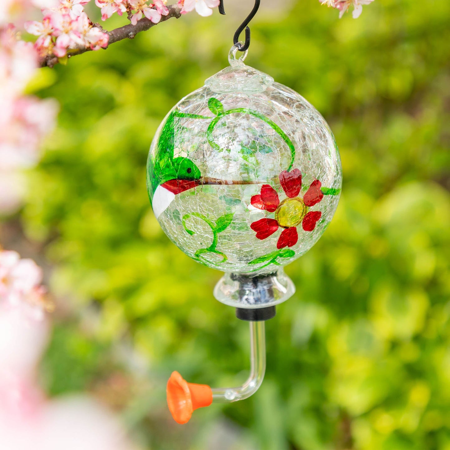 Glass Hummingbird Feeder