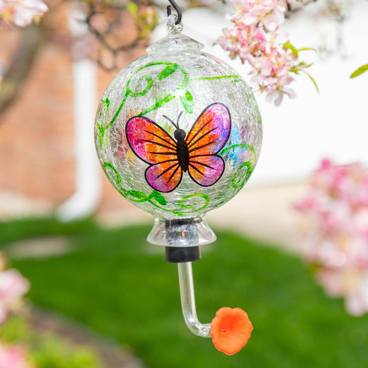 Glass Hummingbird Feeder