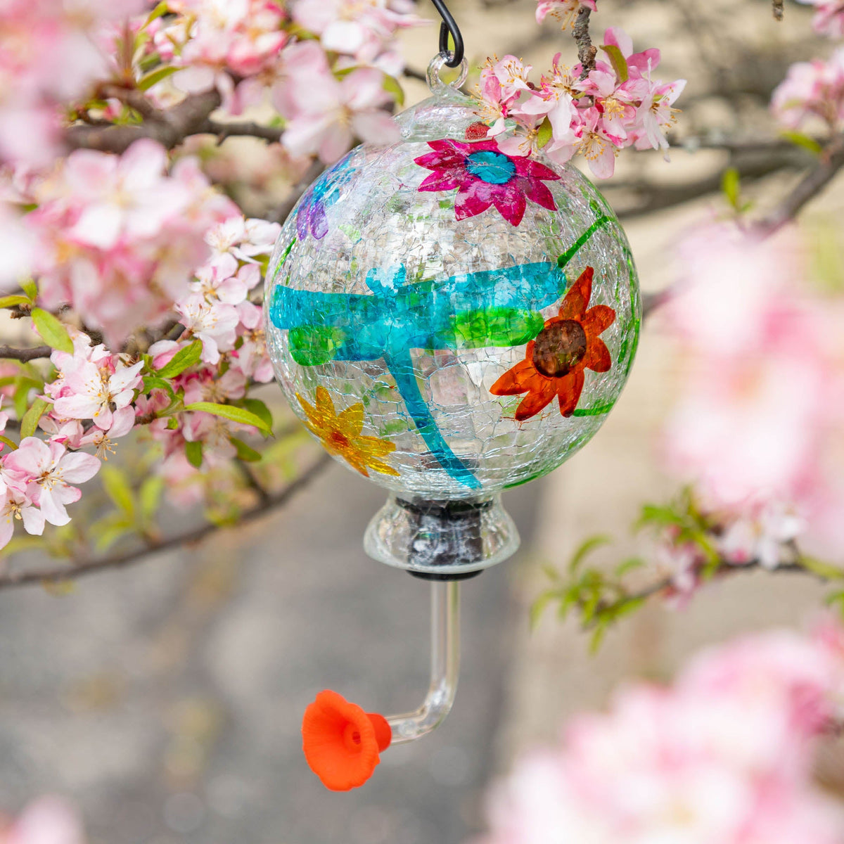 Glass Hummingbird Feeder