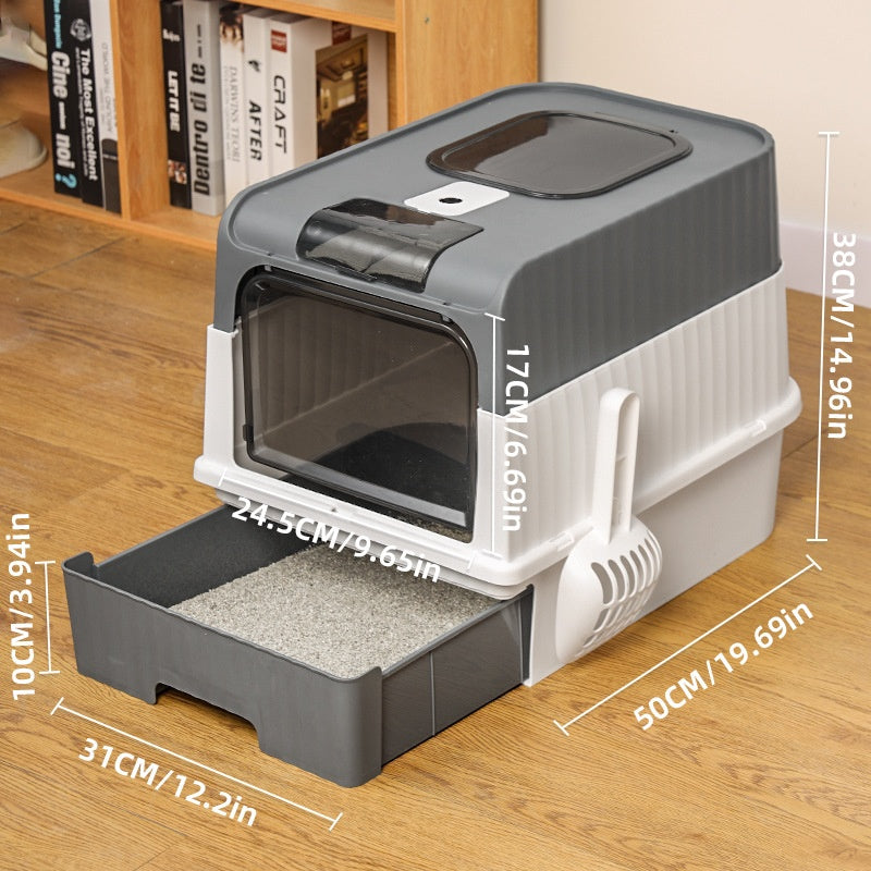 Enclosed Cat Litter Box.