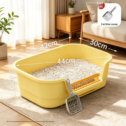 Semi-Enclosed Cat Litter Box