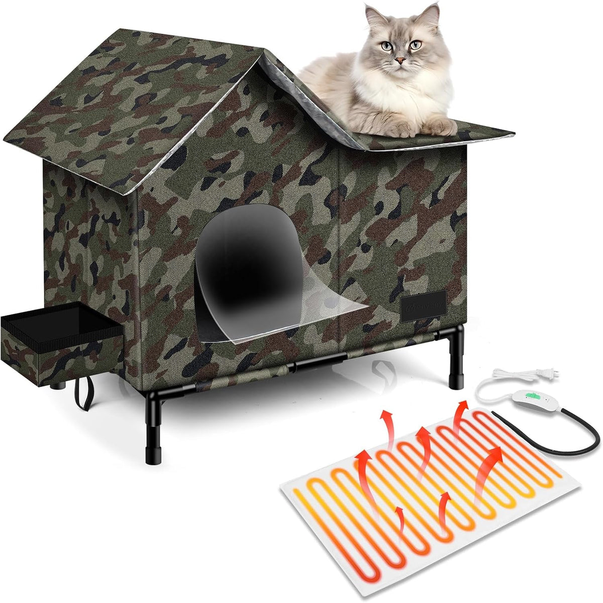 Insulated Cat Shelter — Heated, Weatherproof & Foldable for Outdoor & Feral Cats