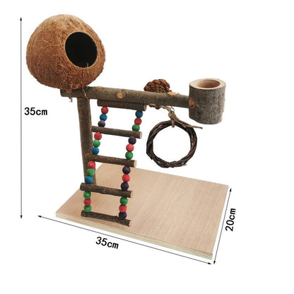 Solid Wood Parrot Bird Shelf