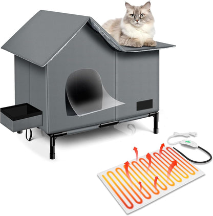Insulated Cat Shelter — Heated, Weatherproof & Foldable for Outdoor & Feral Cats
