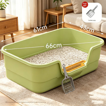 Semi-Enclosed Cat Litter Box