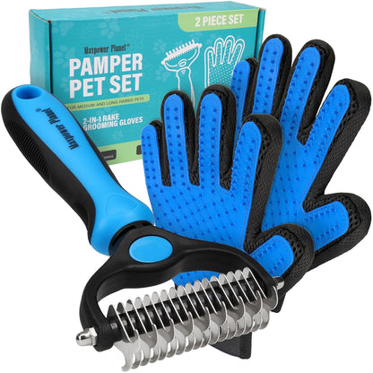 Dual-Sided Pet Grooming Rake
