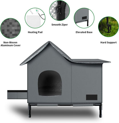 Insulated Cat Shelter — Heated, Weatherproof & Foldable for Outdoor & Feral Cats