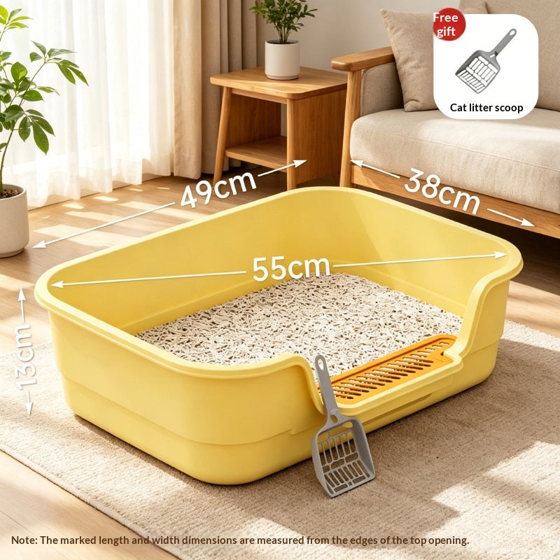 Semi-Enclosed Cat Litter Box