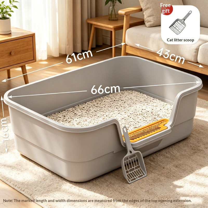 Semi-Enclosed Cat Litter Box