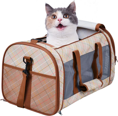 Soft-Sided Pet Carrier for Cats & Small Dogs — Breathable, Collapsible, Up to 22 lbs
