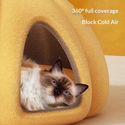 Winter Warm Enclosed Cat Bed