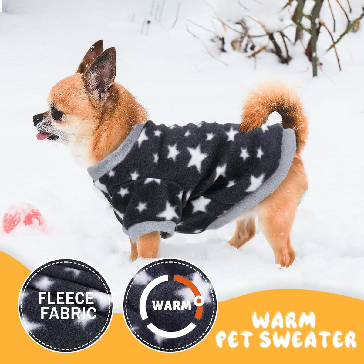 2-Pack Fleece Dog Sweaters
