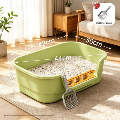 Semi-Enclosed Cat Litter Box