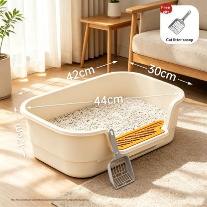 Semi-Enclosed Cat Litter Box