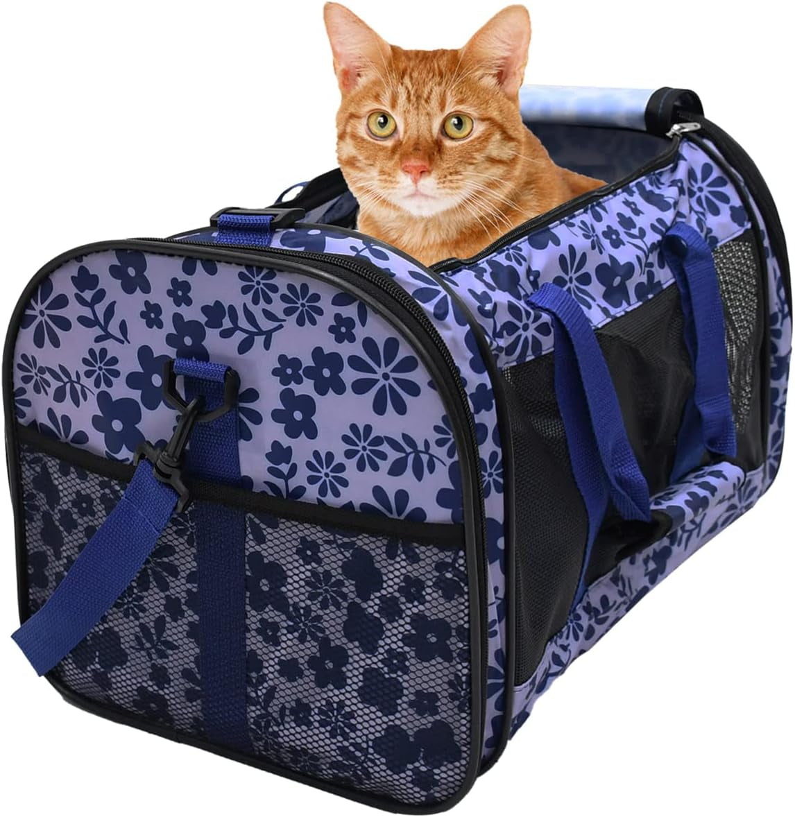 Soft-Sided Pet Carrier for Cats & Small Dogs — Breathable, Collapsible, Up to 22 lbs