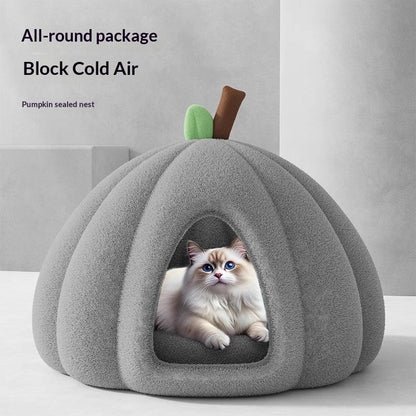 Winter Warm Enclosed Cat Bed
