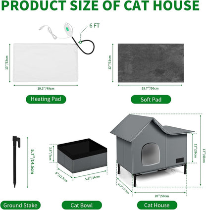 Insulated Cat Shelter — Heated, Weatherproof & Foldable for Outdoor & Feral Cats
