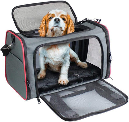 Soft-Sided Pet Carrier for Cats & Small Dogs — Breathable, Collapsible, Up to 22 lbs