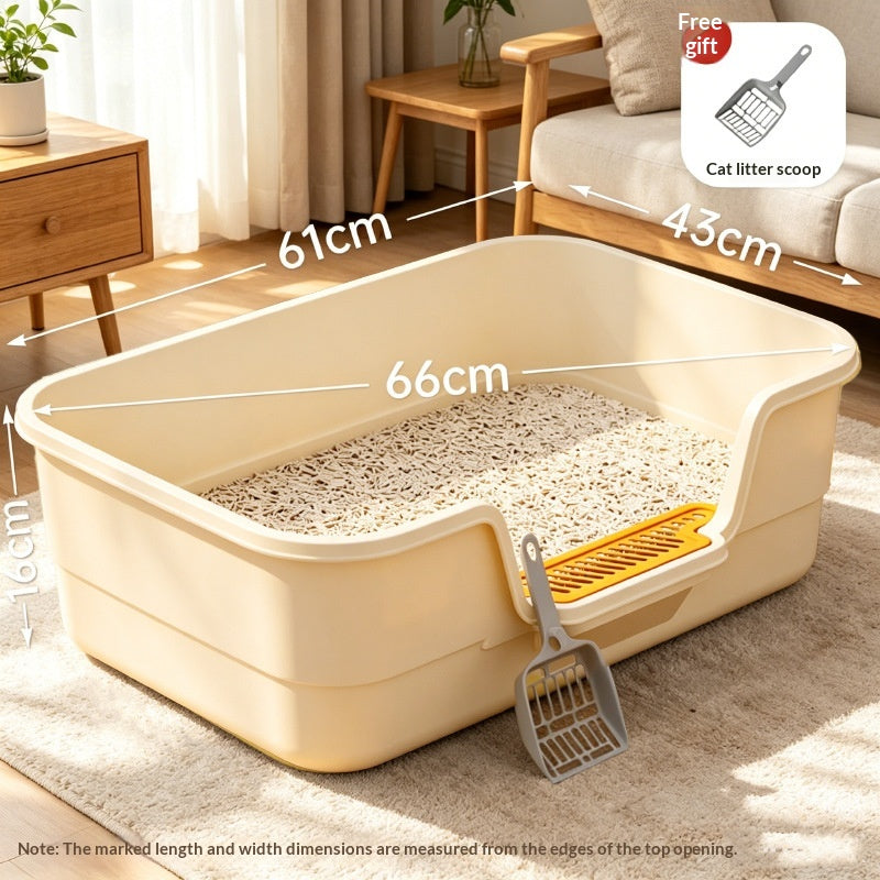 Semi-Enclosed Cat Litter Box
