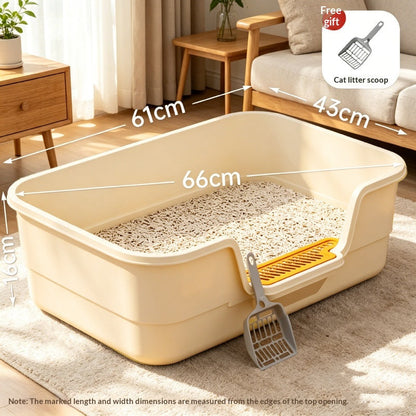 Semi-Enclosed Cat Litter Box