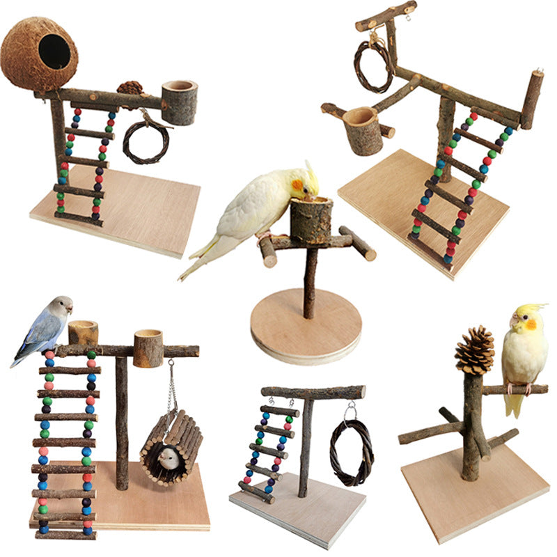 Solid Wood Parrot Bird Shelf