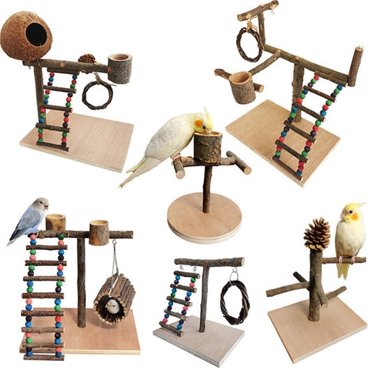 Solid Wood Parrot Bird Shelf
