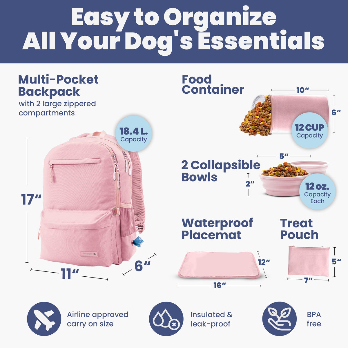 Backpack for Dog Supplies
