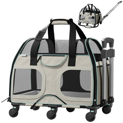Pet Carrier with Wheels and Handle