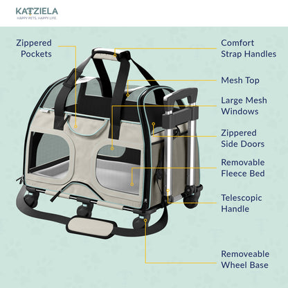 Pet Carrier with Wheels and Handle