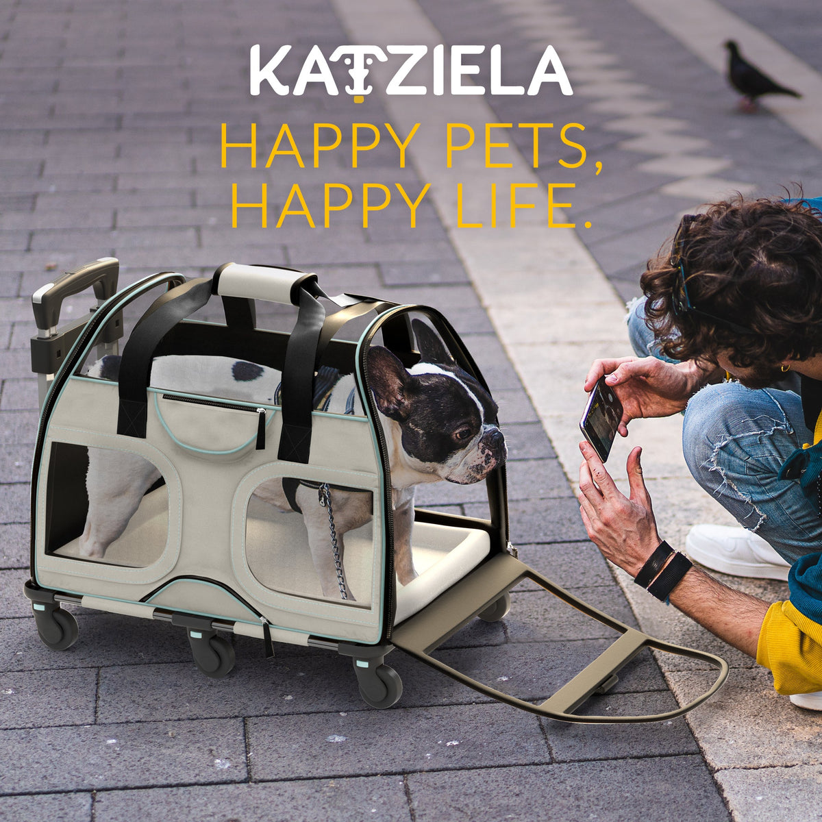 Pet Carrier with Wheels and Handle