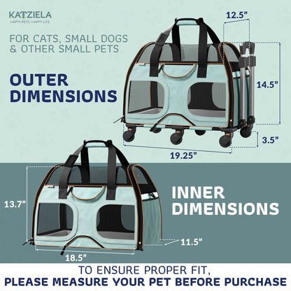 Pet Carrier with Wheels and Handle