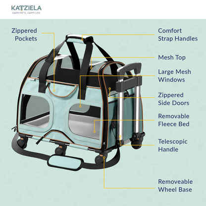 Pet Carrier with Wheels and Handle
