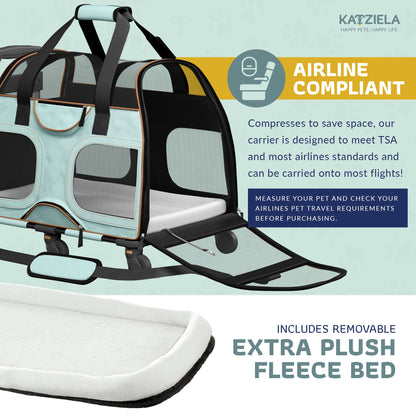 Pet Carrier with Wheels and Handle