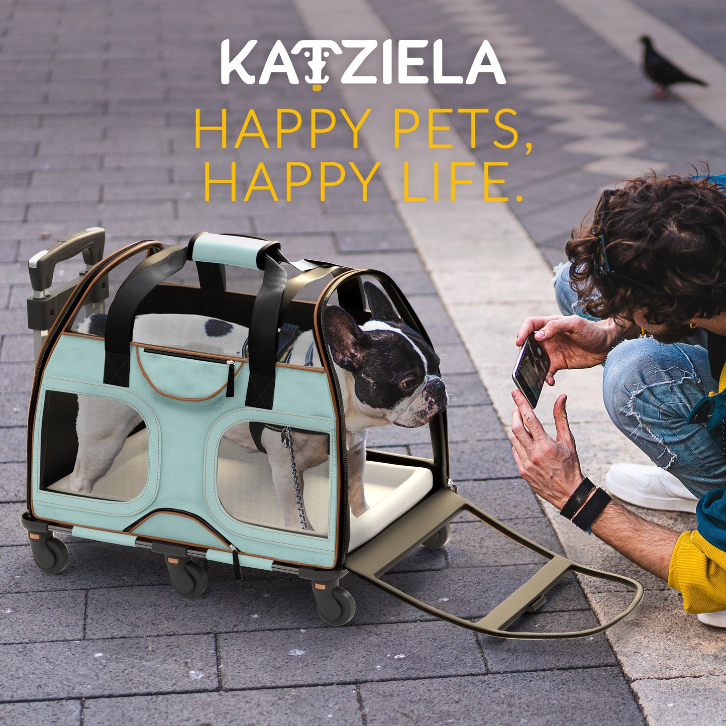 Pet Carrier with Wheels and Handle