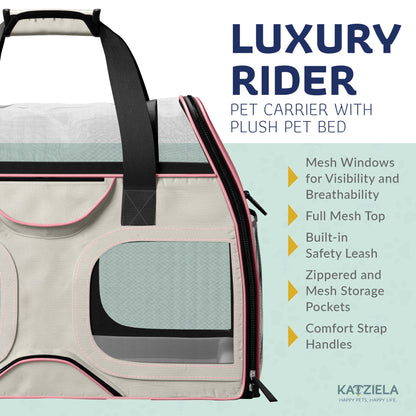 Pet Carrier with Wheels and Handle