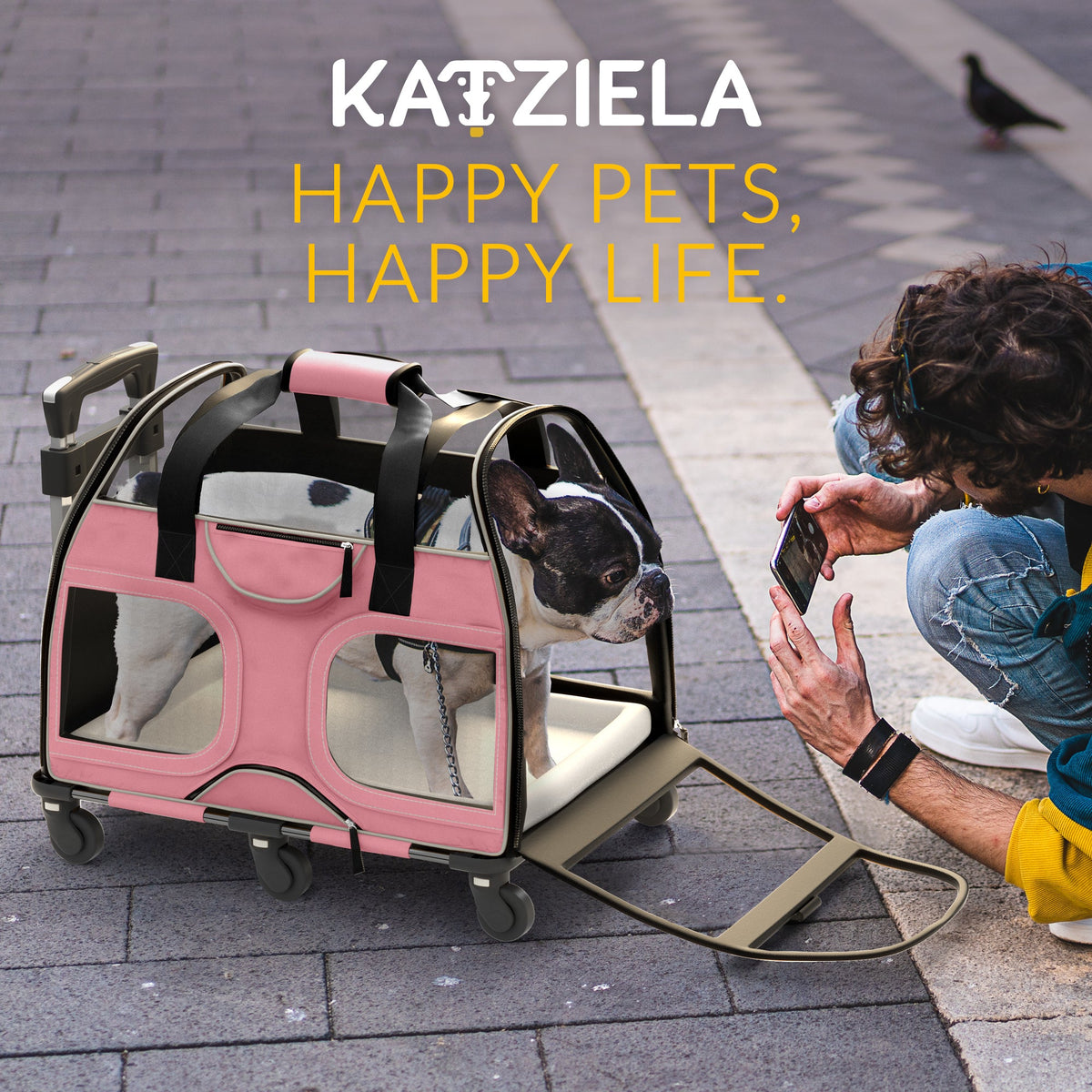 Pet Carrier with Wheels and Handle