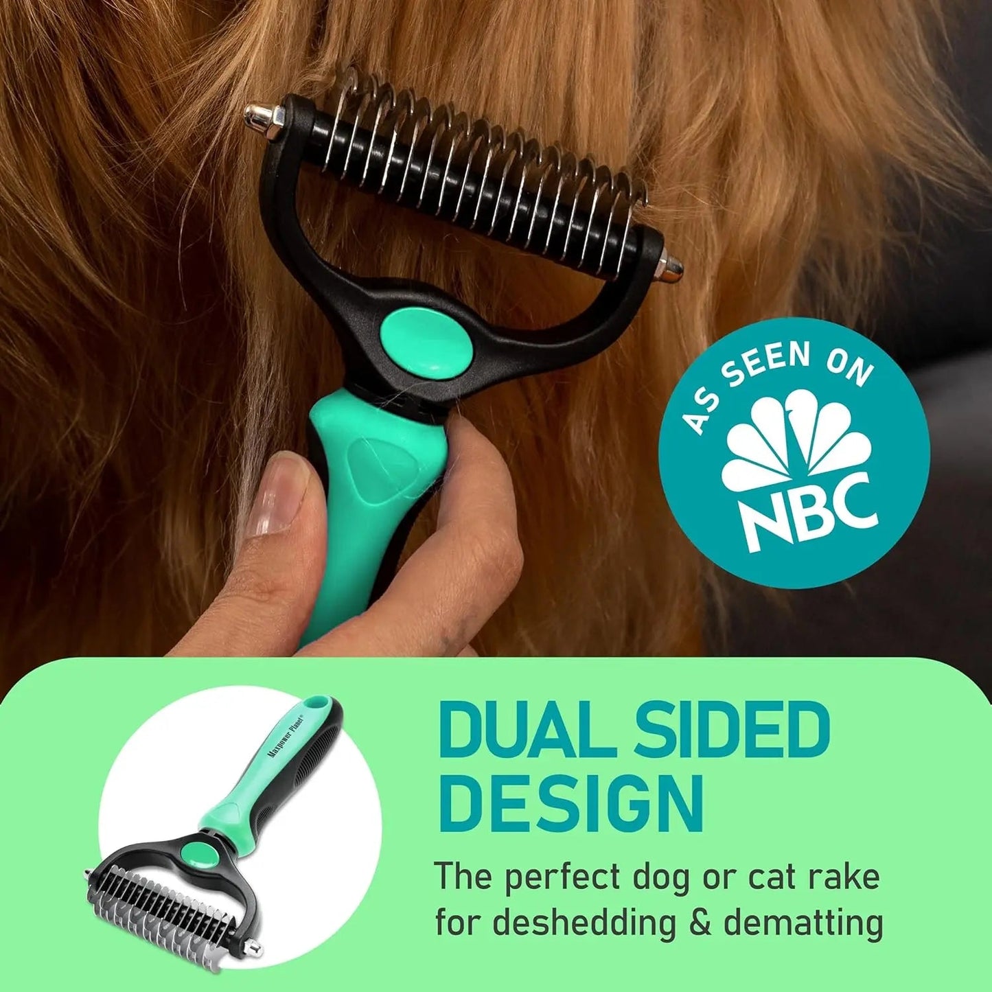 Dual-Sided Pet Grooming Rake