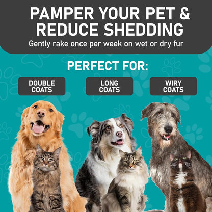 Dual-Sided Pet Grooming Rake