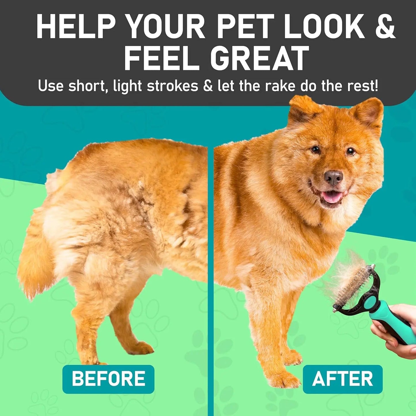 Dual-Sided Pet Grooming Rake