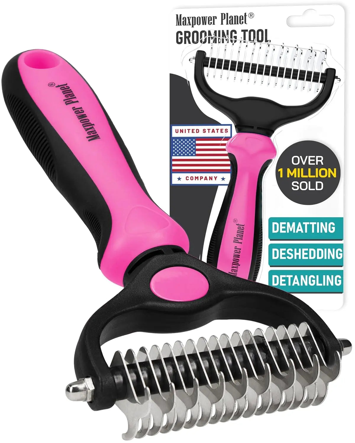 Dual-Sided Pet Grooming Rake