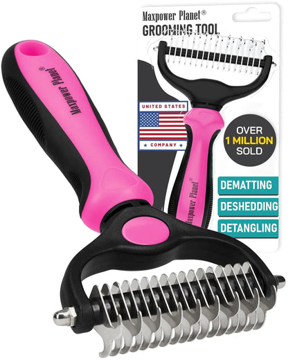 Dual-Sided Pet Grooming Rake