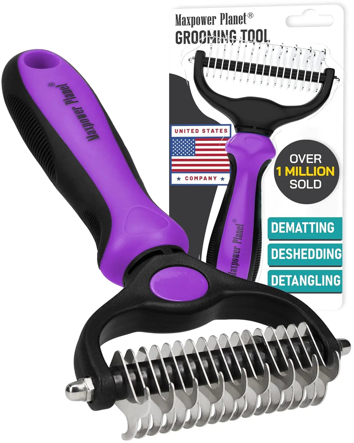 Dual-Sided Pet Grooming Rake