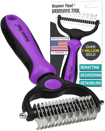 Dual-Sided Pet Grooming Rake