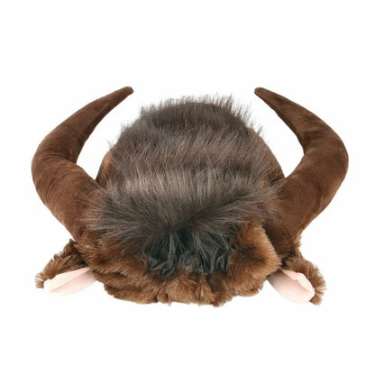 Pet Buffalo Horn Costume Hat Funny Dog Cat Wig Headwear Cosplay Headpiece for Halloween and Party Pet Hat