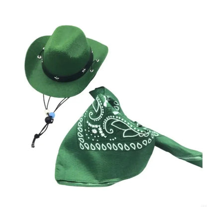 Fashion Dog Costume Cowboy Hat Bandanas Lovely Pet Party Outfit for Halloween