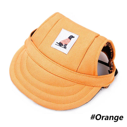 Adjustable Baseball Cap for Dogs & Cats - Ear Holes, Chin Strap, Structured Brim, 8 Patterns, S & M, $10.99