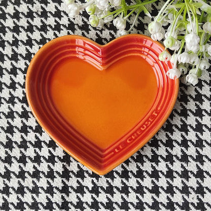Heart-Shaped Ceramic Cat Dish - Wide Shallow Whisker-Friendly Design, Food-Safe Glaze, Dishwasher Safe, 12cm, 5 Colors, $25.99