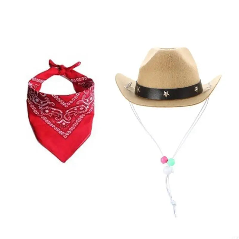 Fashion Dog Costume Cowboy Hat Bandanas Lovely Pet Party Outfit for Halloween